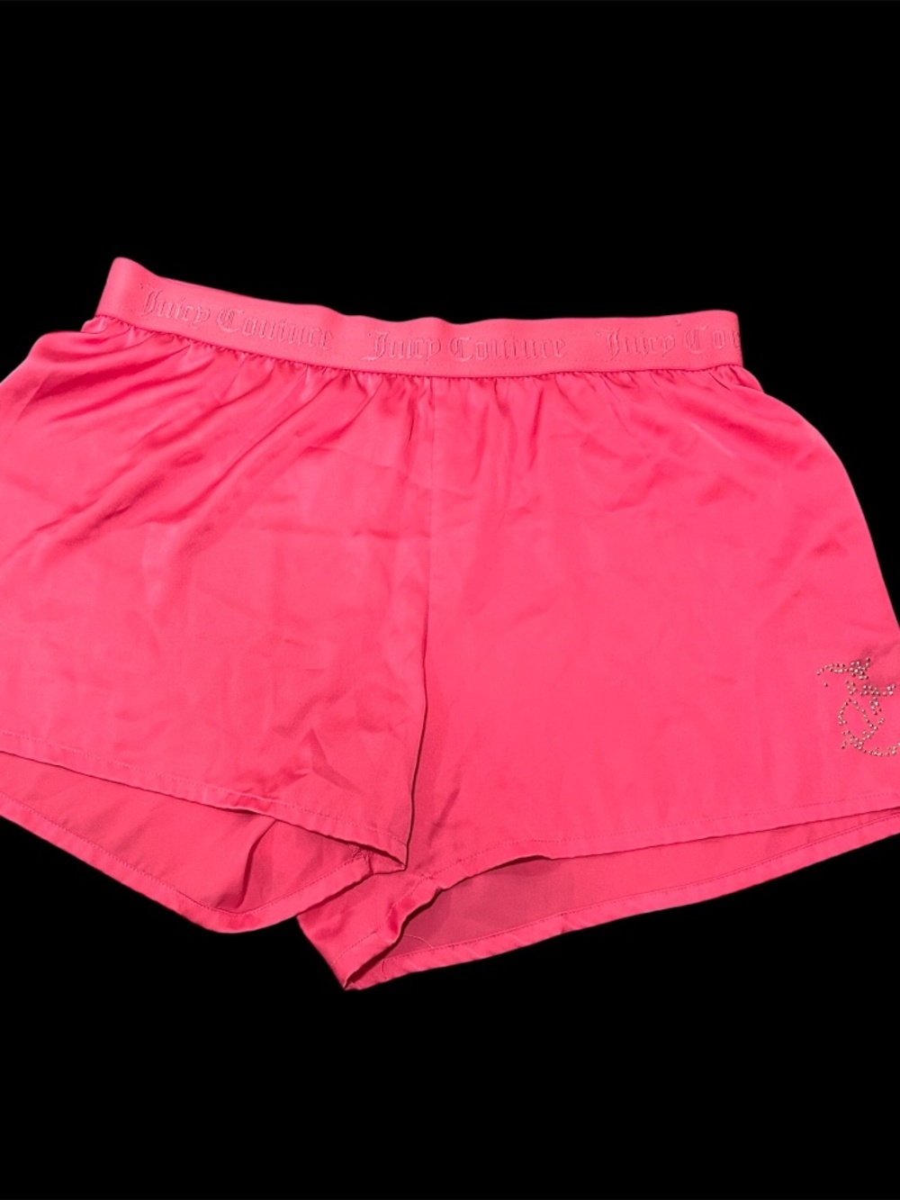 Women's Juicy Couture Hot Pink Rhinestone Tap Pant Sleep Shorts Size M